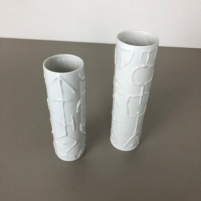 Abstract Porcelain Vases by Cuno Fischer for Rosenthal, Germany, 1980s, Set of 2-QZ-1052951