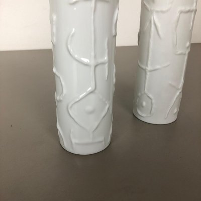 Abstract Porcelain Vases by Cuno Fischer for Rosenthal, Germany, 1980s, Set of 2-QZ-1052951