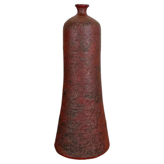 Abstract Red Ceramic Studio Pottery Vase by Gerhard Liebenthron, Germany, 1970s