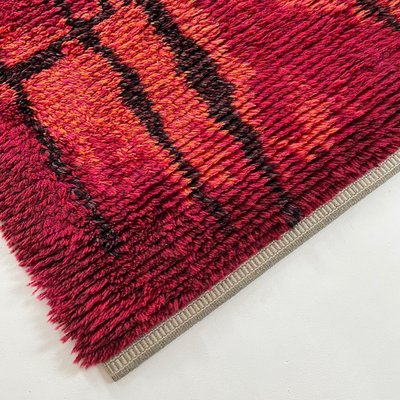 Abstract Scandinavian High Pile Örgryte Rya Rug Carpet, Sweden, 1960s-QZ-1128328