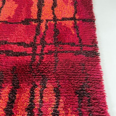 Abstract Scandinavian High Pile Örgryte Rya Rug Carpet, Sweden, 1960s-QZ-1128328