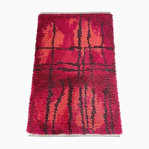 Abstract Scandinavian High Pile Örgryte Rya Rug Carpet, Sweden, 1960s-QZ-1128328