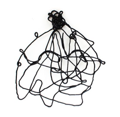 Abstract Sculpture in Plastic & Black Wire-FSD-1299812