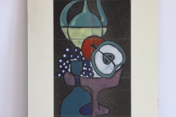 Abstract Still Life Ceramic Tile Tableau from Capra, Italy, 1960s-PLT-1386809