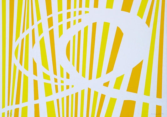 Abstract Yellow and Orange - Original Screen Print - 1970 ca. 1970 ca.