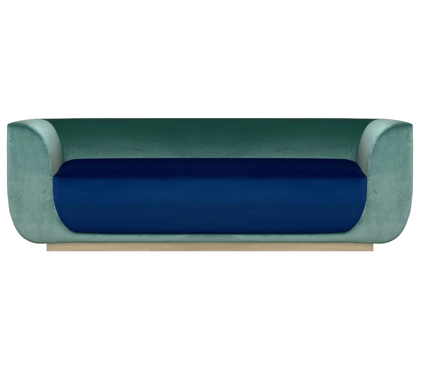 ABYSS Sofa in Mint and Ocean Blue Velvet from Kabinet