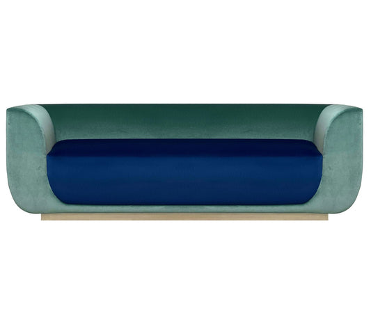 ABYSS Sofa in Mint and Ocean Blue Velvet from Kabinet