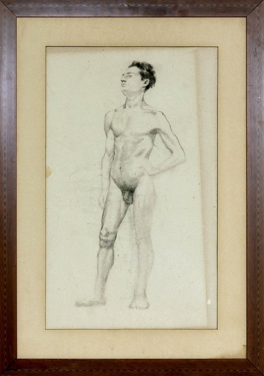 Academic Study of the Male Nude, 1890s-1910s, Pencil on Paper