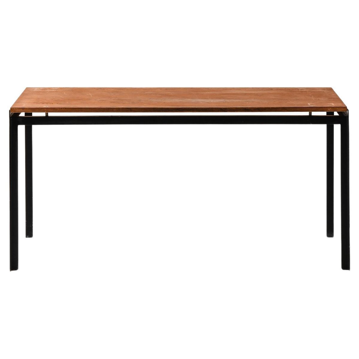 Academy Coffee Table in Black Lacquered Steel and Pine attributed to Poul Kjærholm, 1950s