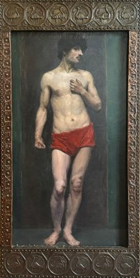 Academy, Man in Red Underwear, 1890s, Oil on Canvas-XMH-2016672