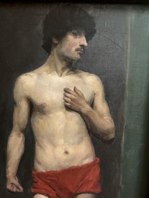 Academy, Man in Red Underwear, 1890s, Oil on Canvas-XMH-2016672