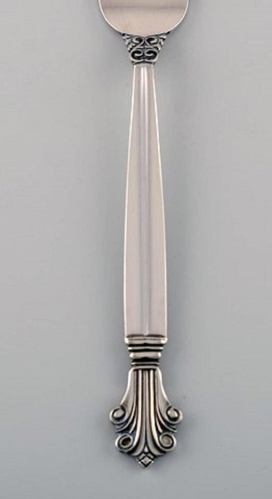 Acanthus Lunch Fork in Sterling Silver by Johan Rohde for Georg Jensen, 1940s