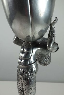 Acrobat Pewter Metal Vase by Piero Figura, 1980s-KGD-2041849