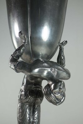 Acrobat Pewter Metal Vase by Piero Figura, 1980s-KGD-2041849