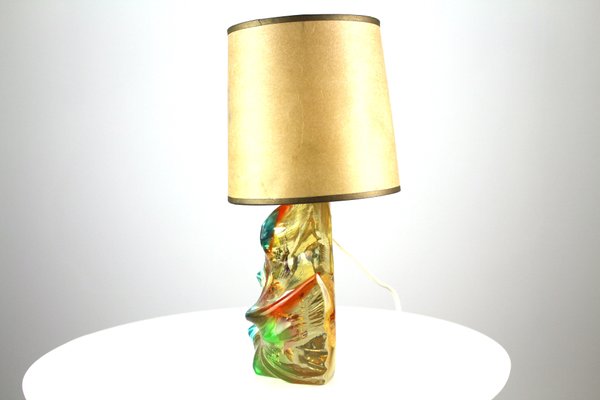 Acrylic and Parchment Table Lamp, 1950s-ZWH-541268