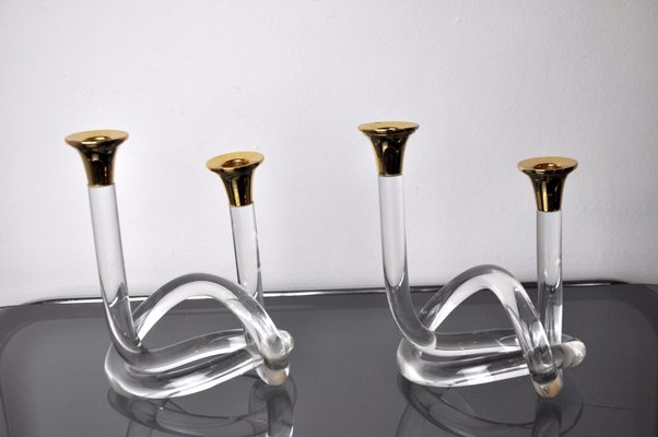 Acrylic Candle Holders by Dorothy Thorpe, 1970s, Set of 2-EJE-1170091