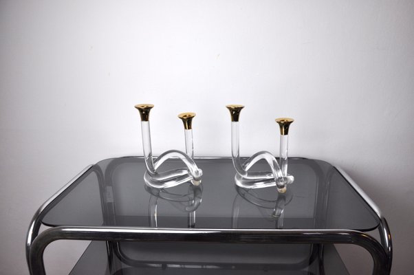 Acrylic Candle Holders by Dorothy Thorpe, 1970s, Set of 2-EJE-1170091