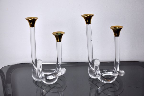 Acrylic Candleholders by Dorothy Thorpe, 1970, Set of 2-EJE-1170524