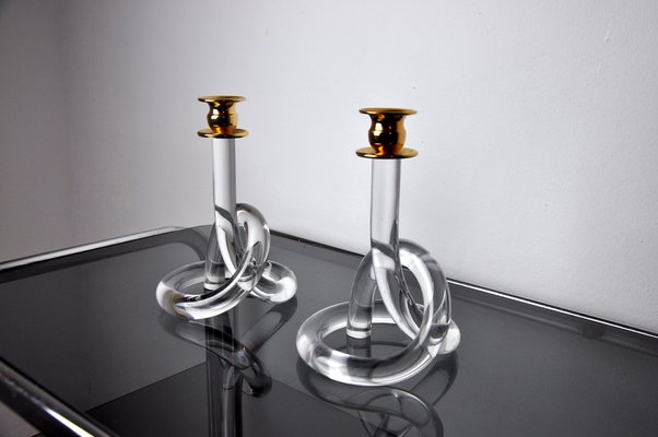 Acrylic Candleholders by Dorothy Thorpe, 1970, Set of 2-EJE-1170516