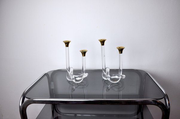 Acrylic Candleholders by Dorothy Thorpe, 1970, Set of 2-EJE-1170524