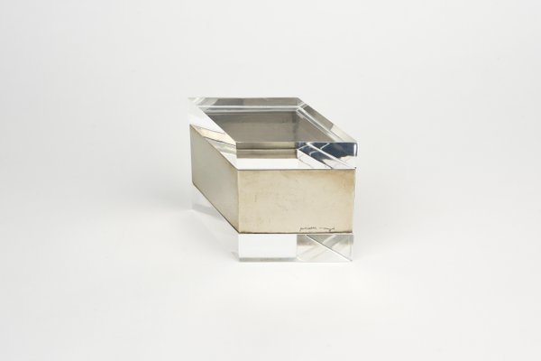 Acrylic & Chrome Decorative Box by Gabriella Crespi, Italy, 1970s-LYQ-1193052