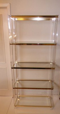 Acrylic Glass, Acrylic & Brass Glass Shelf-AWL-809311