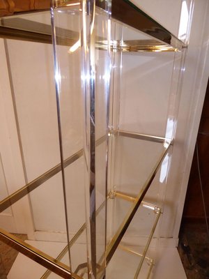 Acrylic Glass, Acrylic & Brass Glass Shelf-AWL-809311