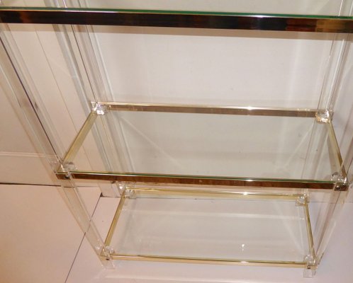 Acrylic Glass, Acrylic & Brass Glass Shelf-AWL-809311