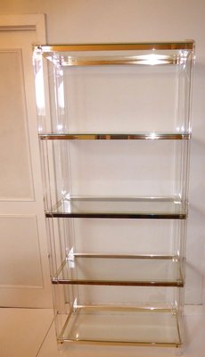 Acrylic Glass, Acrylic & Brass Glass Shelf-AWL-809311