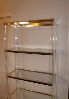 Acrylic Glass, Acrylic & Brass Glass Shelf-AWL-809311