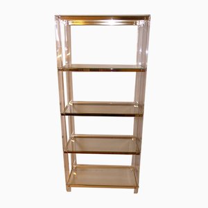 Acrylic Glass, Acrylic & Brass Glass Shelf-AWL-809311