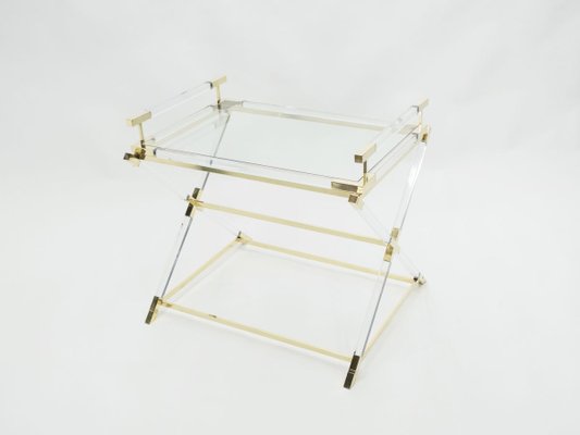 Acrylic Glass and Brass Decorative Servant from Maison Jansen, 1970s-YJA-715484