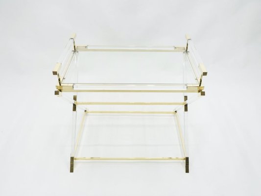 Acrylic Glass and Brass Decorative Servant from Maison Jansen, 1970s-YJA-715484