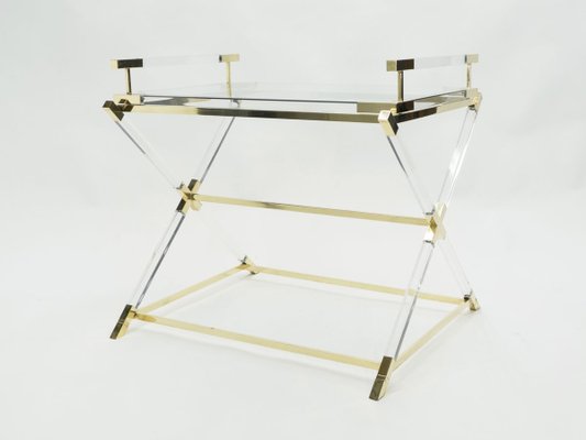 Acrylic Glass and Brass Decorative Servant from Maison Jansen, 1970s-YJA-715484