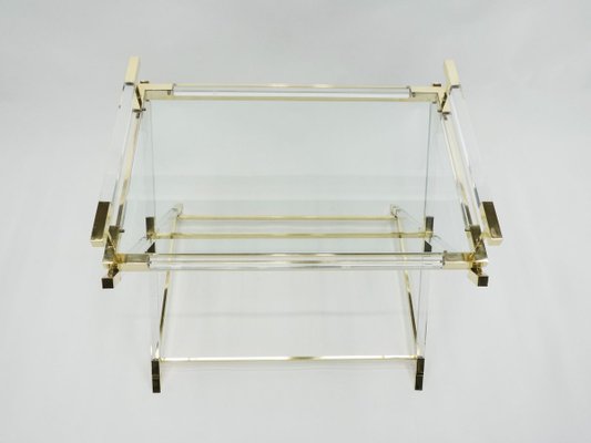 Acrylic Glass and Brass Decorative Servant from Maison Jansen, 1970s-YJA-715484