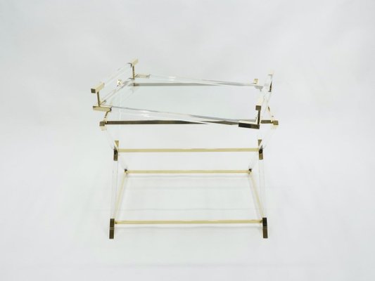 Acrylic Glass and Brass Decorative Servant from Maison Jansen, 1970s-YJA-715484