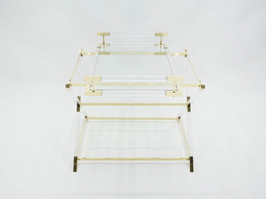 Acrylic Glass and Brass Decorative Servant from Maison Jansen, 1970s-YJA-715484