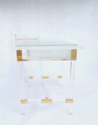 Acrylic Glass and Brass Desk by Charles Hollis Jones, 1990s-RFT-1742958