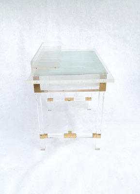 Acrylic Glass and Brass Desk by Charles Hollis Jones, 1990s-RFT-1742958