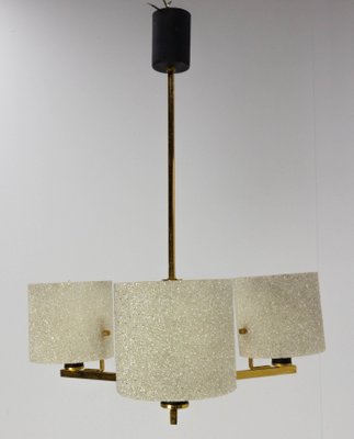 Acrylic Glass and Brass Pendant Lamp or Chandelier from Arlus, France, 1950s-RIU-1142284