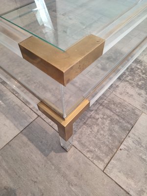 Acrylic Glass and Brass Sliding Coffee Table, 1985-WBX-1423062