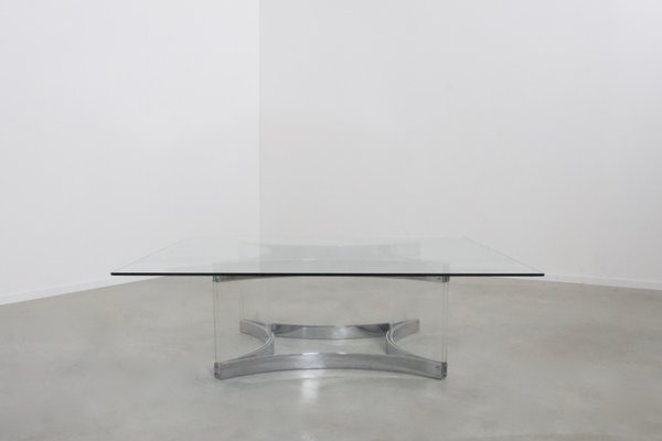 Acrylic Glass and Chrome Coffee Table by Alessandro Albrizzi, 1970s-QT-1263466