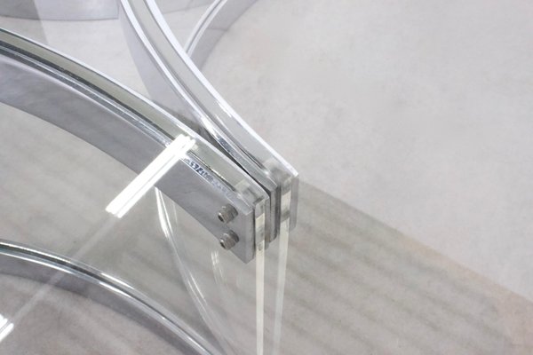 Acrylic Glass and Chrome Coffee Table by Alessandro Albrizzi, 1970s-QT-1263466