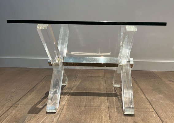 Acrylic Glass and Chrome Side Tables, 1970s, Set of 2-BA-1706060