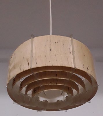 Acrylic Glass and Plastic Coated Slats Ceiling Lamp, 1970s-HOI-1180464