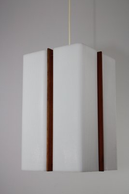 Acrylic Glass and Teak Ceiling Light attributed to Rupert Nikoll, 1950s-ZWH-1408682