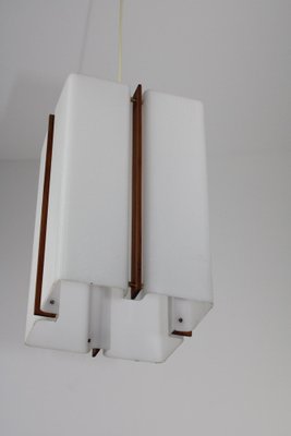 Acrylic Glass and Teak Ceiling Light attributed to Rupert Nikoll, 1950s-ZWH-1408682