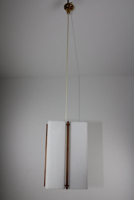 Acrylic Glass and Teak Ceiling Light attributed to Rupert Nikoll, 1950s-ZWH-1408682