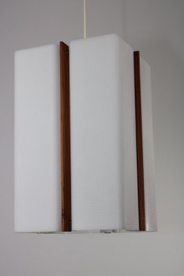 Acrylic Glass and Teak Ceiling Light attributed to Rupert Nikoll, 1950s-ZWH-1408682