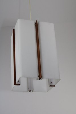 Acrylic Glass and Teak Ceiling Light attributed to Rupert Nikoll, 1950s-ZWH-1408682